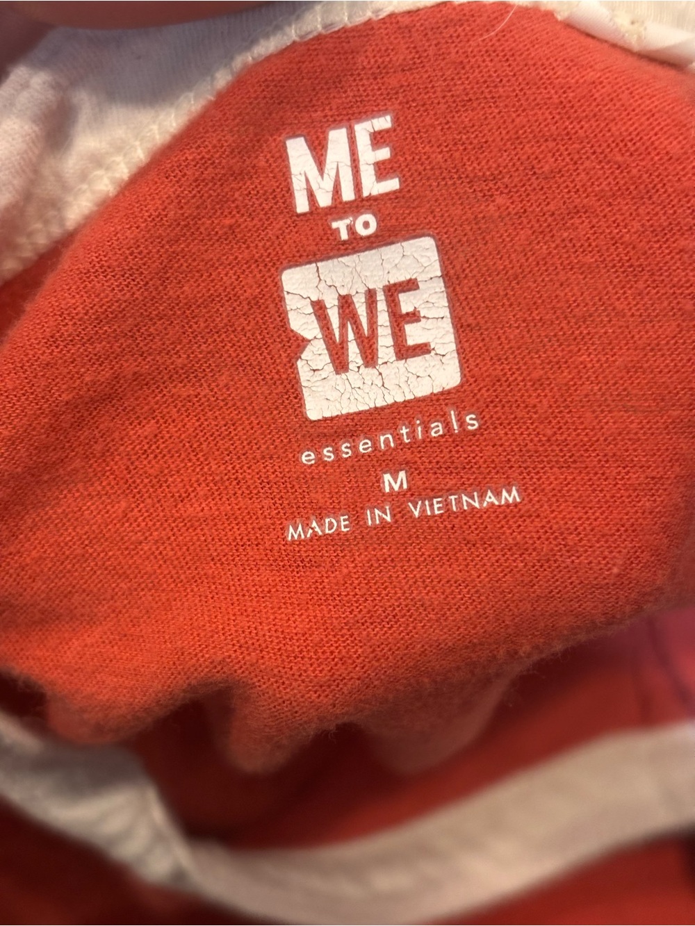 Me to We Red Crop Top with White Sleeve Panels - Picture 3 of 3